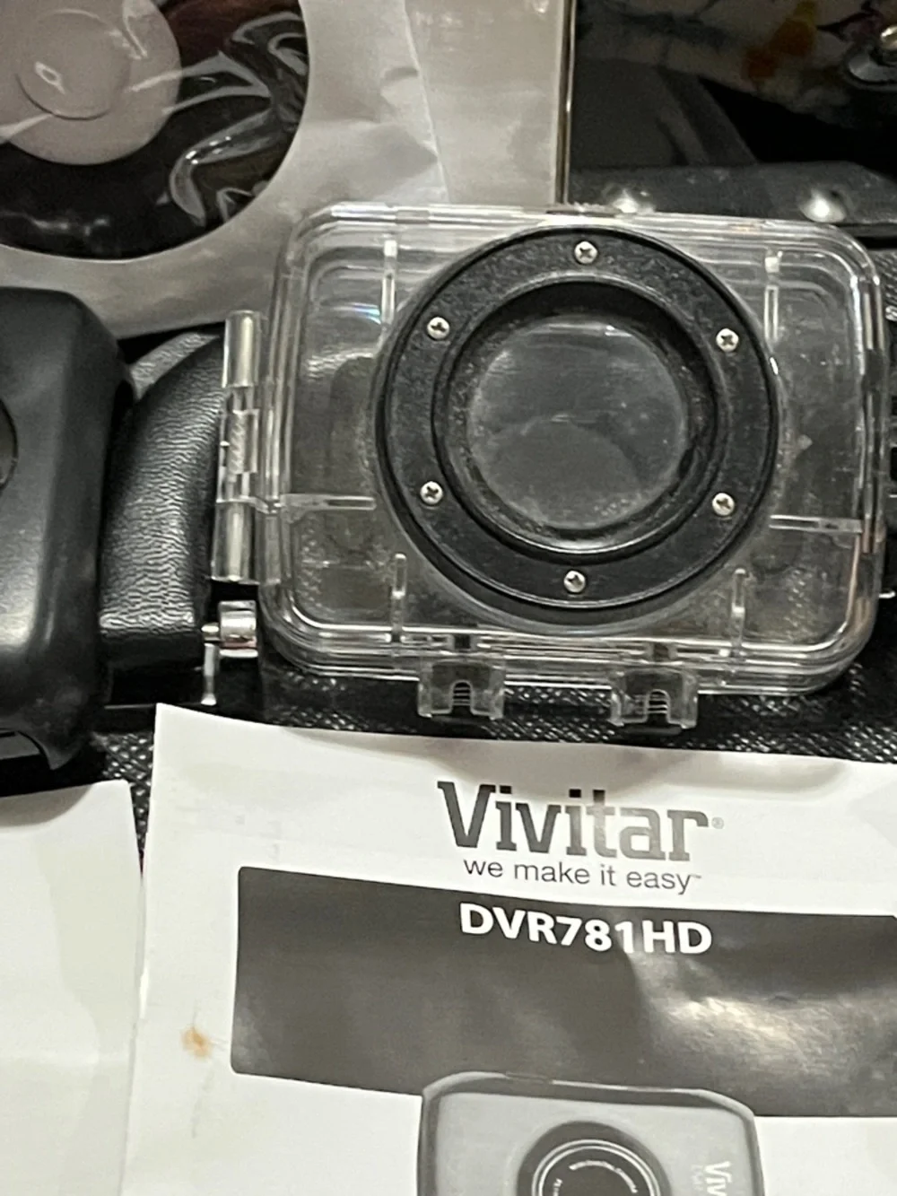 Vivitar DVR781HD Silver Action Video Camera with Waterproof Case and Mounts
